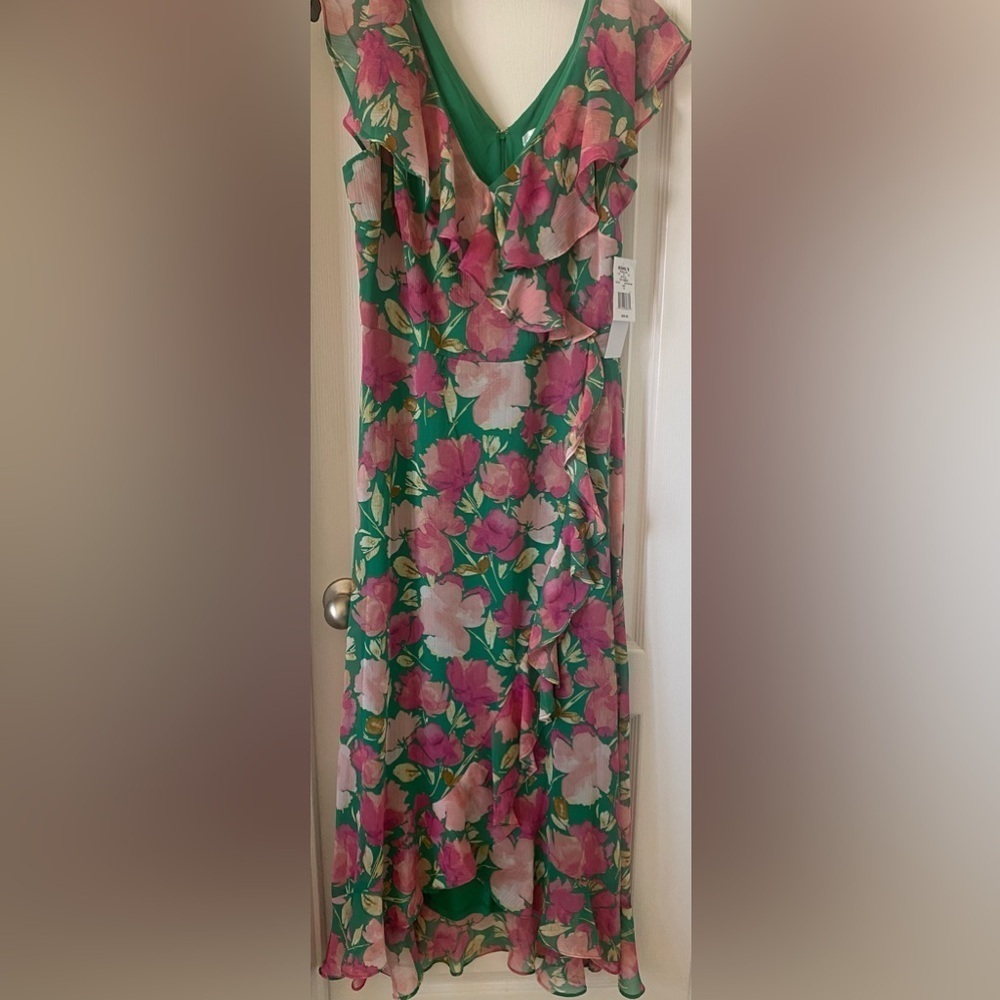 London fog floral ruffle dress size-10